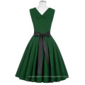 Grace Karin sans manches sweetheart V-back Robe de soirée extensible à 50 ans Dark Green Retro Vintage Style Robe CL008948-5